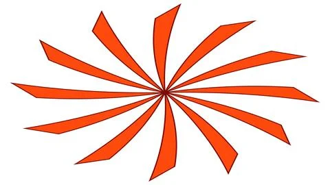 Isometric circular shape with petals like sun or flower isolated on white. Stock Illustration
