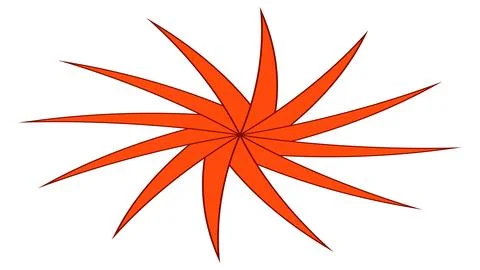 Isometric circular shape with petals like sun or flower isolated on white. Stock Illustration