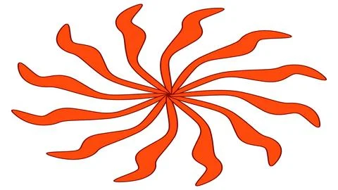 Isometric circular shape with petals like sun or flower isolated on white. Stock Illustration
