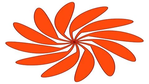 Isometric circular shape with petals like sun or flower isolated on white. Stock Illustration