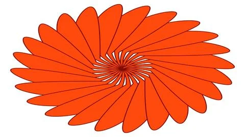 Isometric circular shape with petals like sun or flower isolated on white. Stock Illustration
