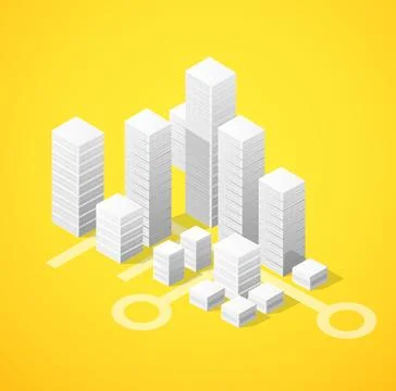 Isometric city block Stock Illustration