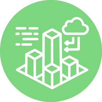 Isometric city buildings cloud data analytics Stock Illustration