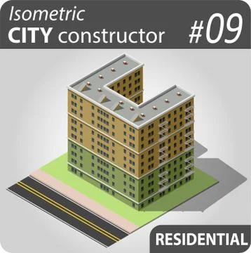 Isometric city constructor Stock Illustration