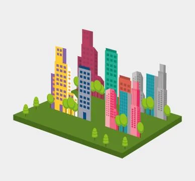 Isometric city design Illustrazione stock