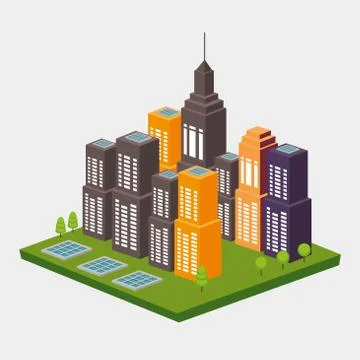 Isometric city design Illustrazione stock