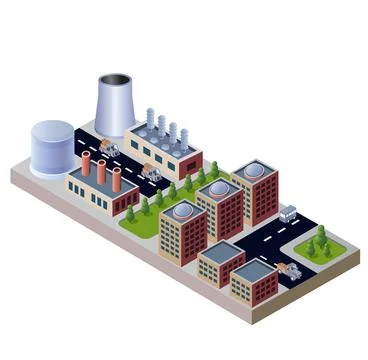 Isometric city Illustrazione stock