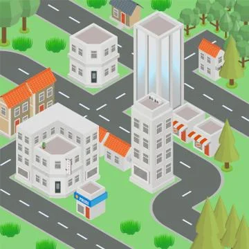 Isometric City Landscape Stock Illustration