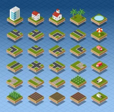 Isometric city map Illustrazione stock