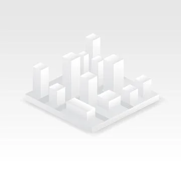 Isometric city vector illustration. Isometric 3D isolated white icons set of Stock Illustration