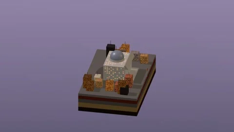 Isometric civic landmark building block rotating diorama 03 rotating diorama Video stock 340076788