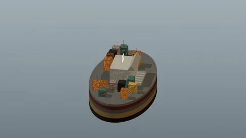 Isometric civic landmark building block rotating diorama 07 rotating diorama 스톡 동영상 340076853