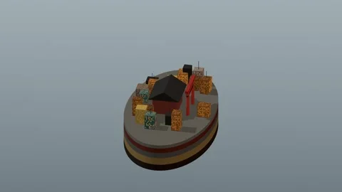 Isometric civic landmark building block rotating diorama 15 rotating diorama Stockbeeldmateriaal 340077209