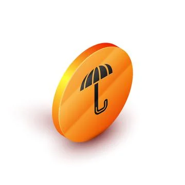 Isometric Classic elegant opened umbrella icon isolated on white background Illustrazione stock
