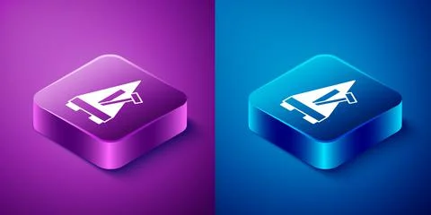 Isometric Classic Metronome with pendulum in motion icon isolated on blue and Illustrazione stock