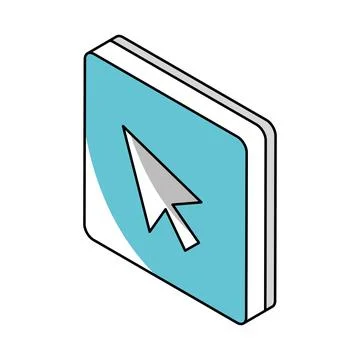 Isometric click button Stock Illustration