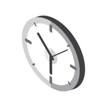 Isometric of Clock icon in trendy flat style. Vector illustration. EPS 10. Stock Illustration