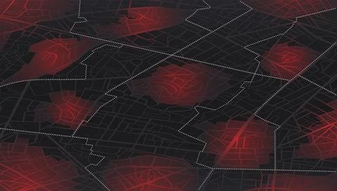 Isometric closed area, district, road. Gps map navigation to own house. Detailed Stock Illustration