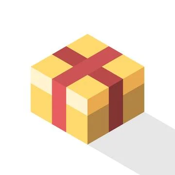 Isometric closed gift box Stock Illustration