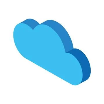 Isometric cloud icon, flat design Stock Illustration