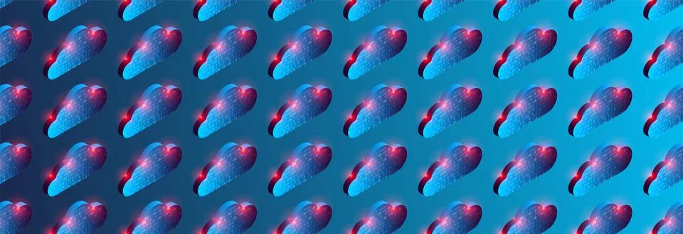 Isometric cloud simple pattern. Illustrazione stock