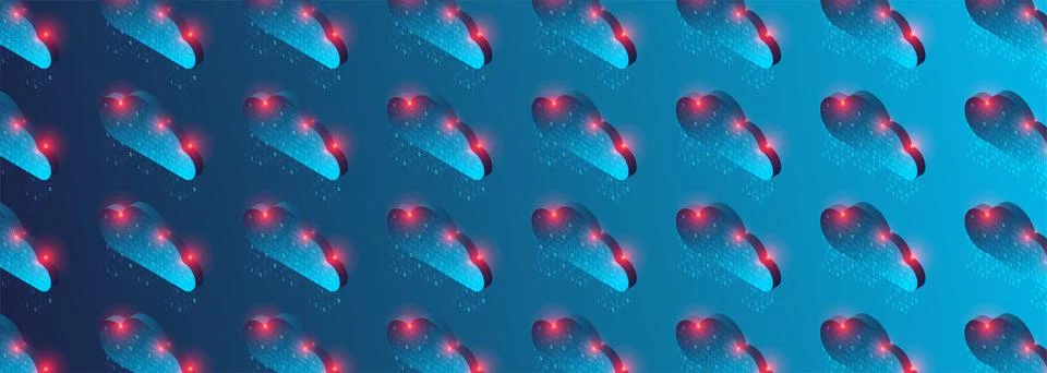 Isometric cloud simple pattern. Stock Illustration