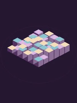 An isometric cluster of colorful cubes forms a playful three-dimensional la.. Stock Illustration