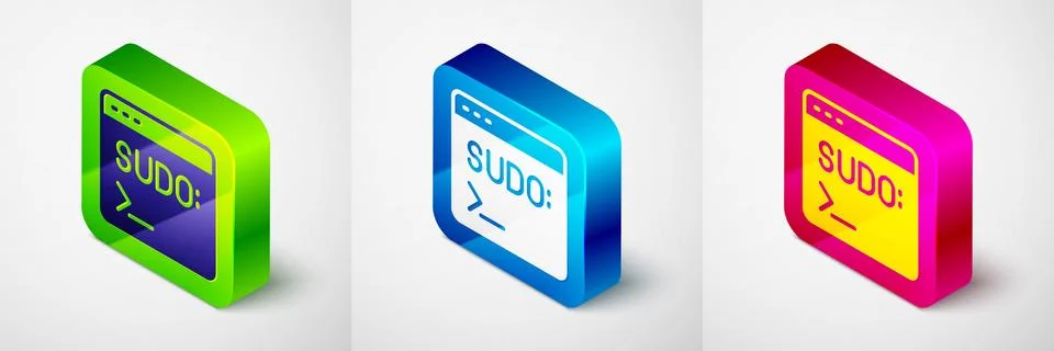 Isometric Code terminal icon isolated on grey background. Browser window with Stock Illustration