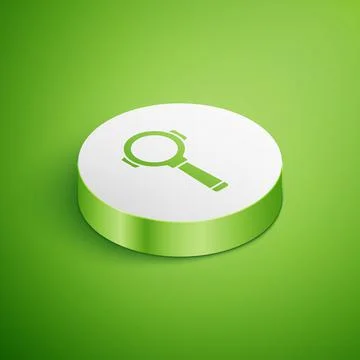 Isometric Coffee filter holder icon isolated on green background. White circle Stock Illustration