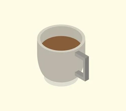 Isometric coffee icon illustrated in vector on white background Stock Illustration