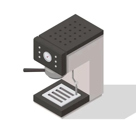 Isometric coffee machine. Coffee maker icon isolated on white background. Stock-Illustration