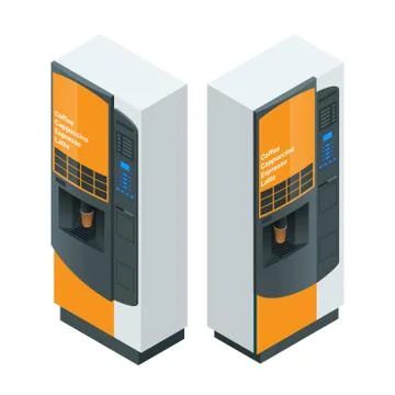 Isometric Coffee maker or automatic dispenser Stock Illustration