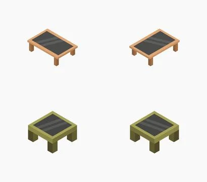 Isometric coffee table icon illustrated in vector on white background Ilustración de archivo