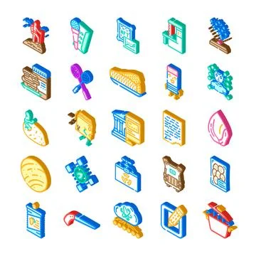 Isometric collection of creative icon elements for design 스톡 일러스트