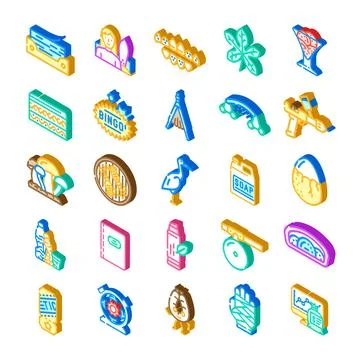 Isometric collection of diverse concepts and objects イラスト素材