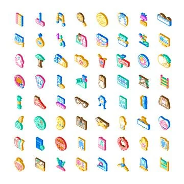 Isometric collection of diverse concepts vector icons Stock Illustration