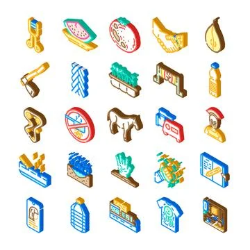 Isometric collection of diverse objects and concepts Stock Illustration