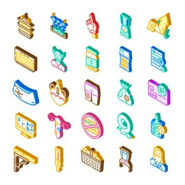 Isometric collection of diverse ui design icons イラスト素材