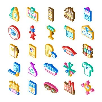 Isometric collection of science and research icons Stock Illustration