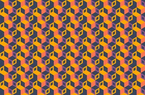 Isometric colorful cube pattern background Ilustración de archivo