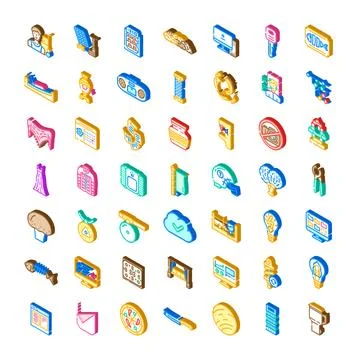 Isometric colorful icon set representing diverse concepts イラスト素材
