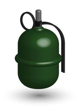 Isometric Combat offensive hand grenade with ring. Explosive objects, soldier Stock-Illustration