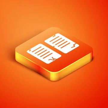 Isometric The commandments icon isolated on orange background. Gods law concept Illustrazione stock