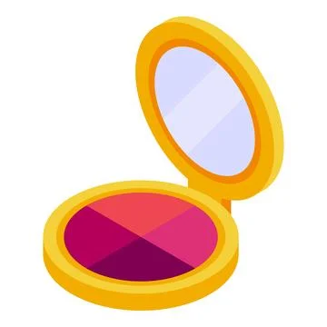 Isometric compact blush makeup illustration Illustrazione stock