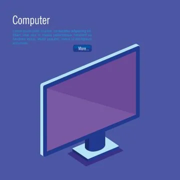 Isometric computer desktop digital technology イラスト素材