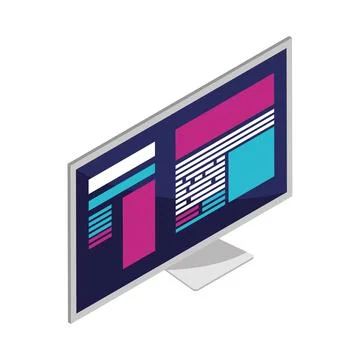 Isometric computer development coding Stock Illustration