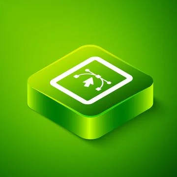 Isometric Computer display with vector design program icon isolated on isol.. 库存插图