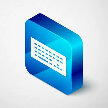 Isometric Computer keyboard icon isolated on grey background. PC component si Stock-Illustration