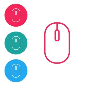 Isometric Computer mouse icon isolated on orange background. Optical with wheel Stock Illustration