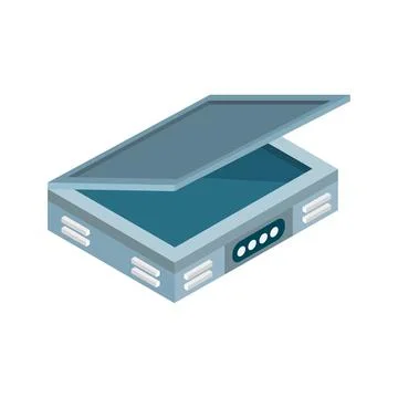 Isometric computer scanner illustrated on white background Stock Illustration